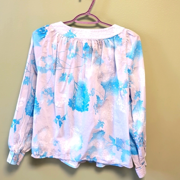 Calvin Klein Watercolor Peasant Top - Picture 5 of 9